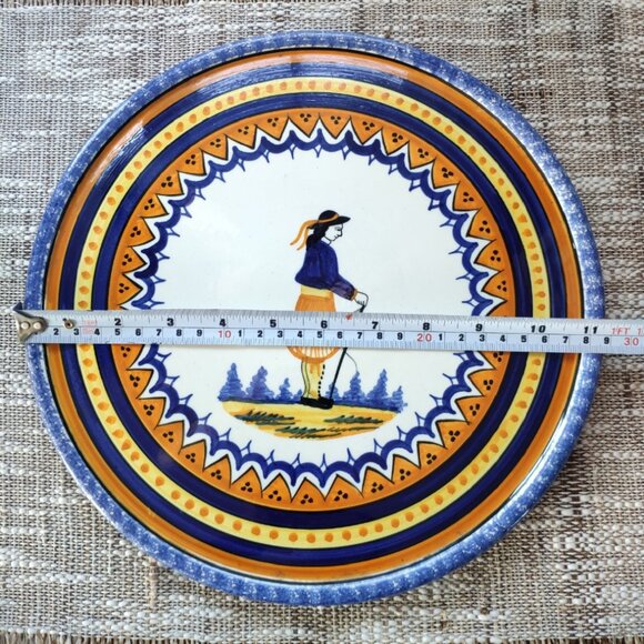 Henriot Quimper Faience VTG Platter French Ceramic Hand Painted Signed 11.5" - Picture 6 of 6